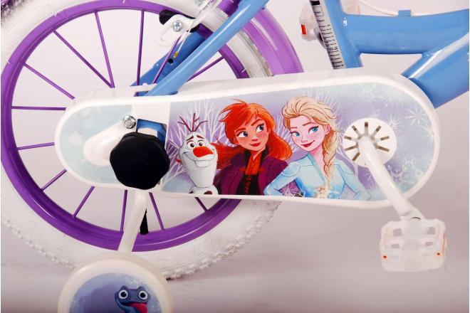 Disney Frozen 2 Kinderfiets - Meisjes - 14 inch - Blauw/Paars - 2 Handremmen