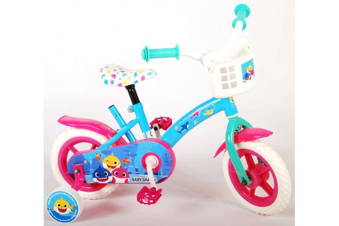 Ocean Kinderfiets - Unisex - 10 inch - Roze Blauw - Doortrapper