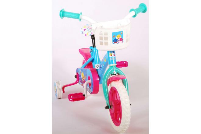 Ocean Kinderfiets - Unisex - 10 inch - Roze Blauw - Doortrapper