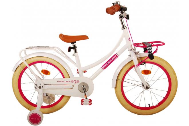 Volare Excellent Kinderfiets - Meisjes - 18 inch - Wit - 95% afgemonteerd