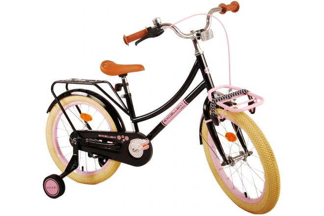 Volare Excellent Kinderfiets - Meisjes -18 inch - Zwart - 95% afgemonteerd