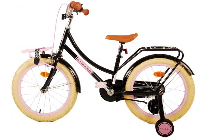 Volare Excellent Kinderfiets - Meisjes -18 inch - Zwart - 95% afgemonteerd