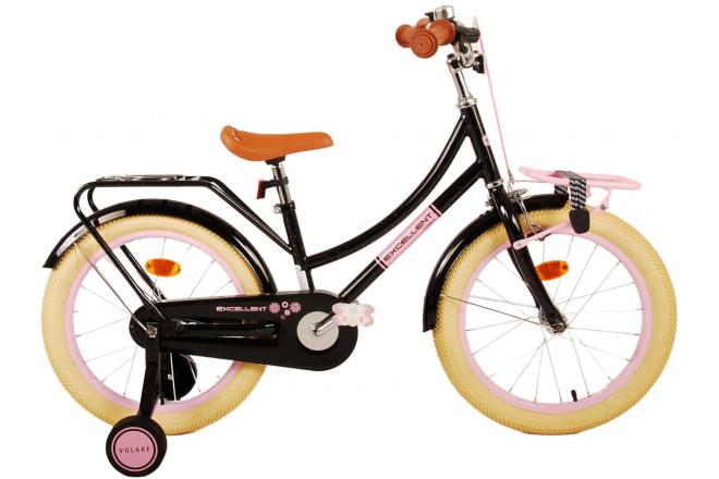 Volare Excellent Kinderfiets - Meisjes -18 inch - Zwart - 95% afgemonteerd