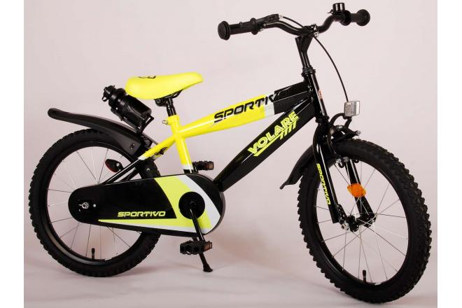 Volare Sportivo Kinderfiets - Jongens - 18 inch - Neon Geel Zwart