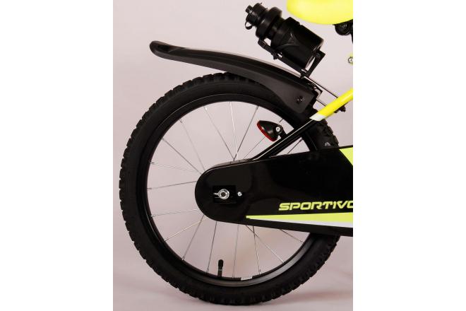 Volare Sportivo Kinderfiets - Jongens - 18 inch - Neon Geel Zwart