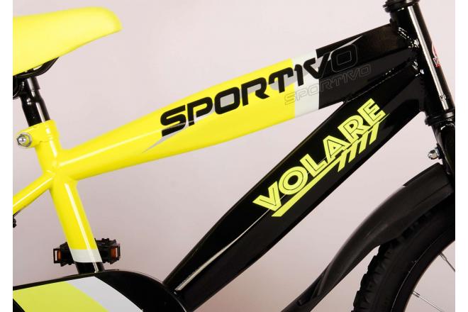 Volare Sportivo Kinderfiets - Jongens - 18 inch - Neon Geel Zwart