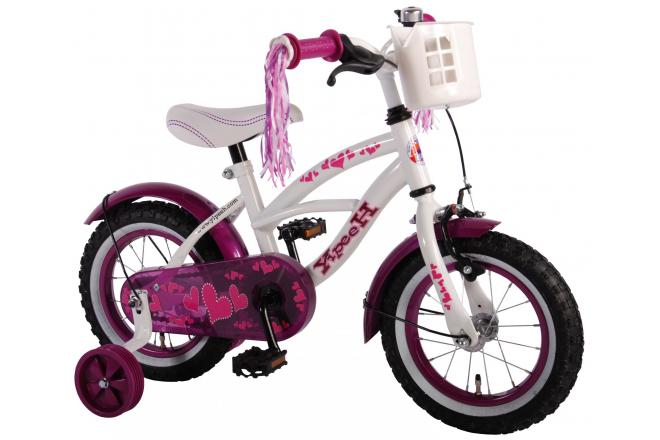 Volare Heart Cruiser Kinderfiets - Meisjes - 12 inch - Wit Paars