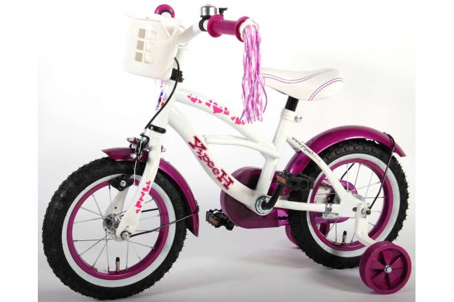 Volare Heart Cruiser Kinderfiets - Meisjes - 12 inch - Wit Paars