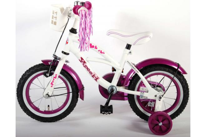 Volare Heart Cruiser Kinderfiets - Meisjes - 12 inch - Wit Paars