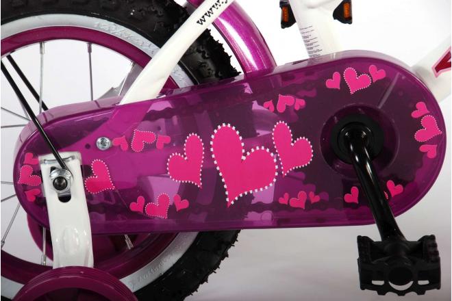 Volare Heart Cruiser Kinderfiets - Meisjes - 12 inch - Wit Paars