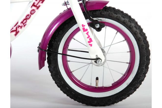 Volare Heart Cruiser Kinderfiets - Meisjes - 12 inch - Wit Paars