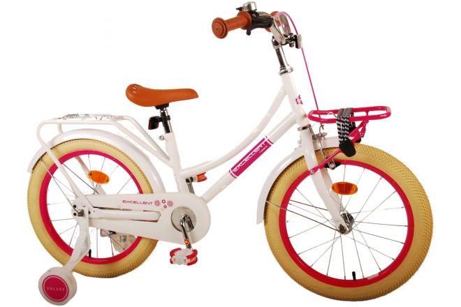 Volare Excellent Kinderfiets - Meisjes - 18 inch - Wit - 95% afgemonteerd