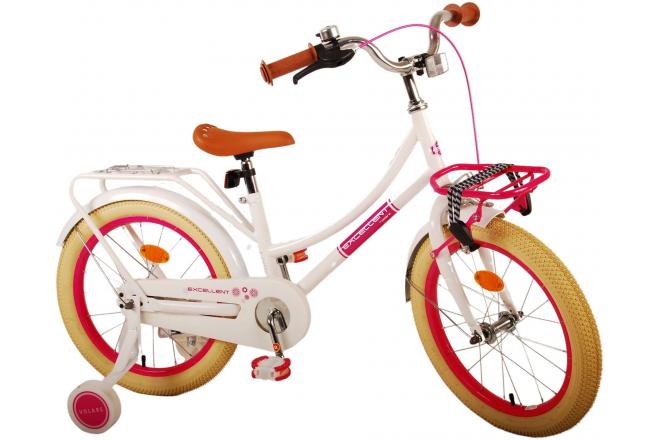 Volare Excellent Kinderfiets - Meisjes - 18 inch - Wit - 95% afgemonteerd