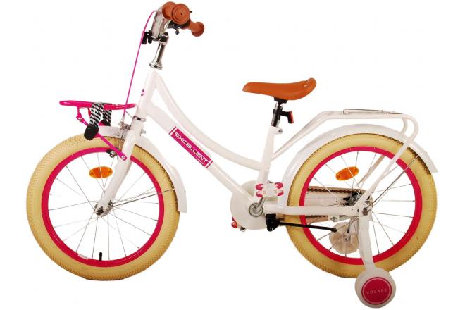 Volare Excellent Kinderfiets - Meisjes - 18 inch - Wit - 95% afgemonteerd