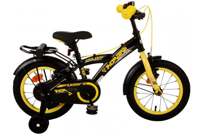 Volare Thombike Kinderfiets – Jongens – 14 inch – Zwart Geel – Twee Handremmen