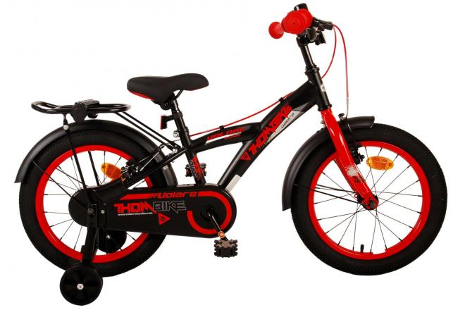 Volare Thombike Kinderfiets – Jongens – 16 inch – Zwart Rood – Twee Handremmen