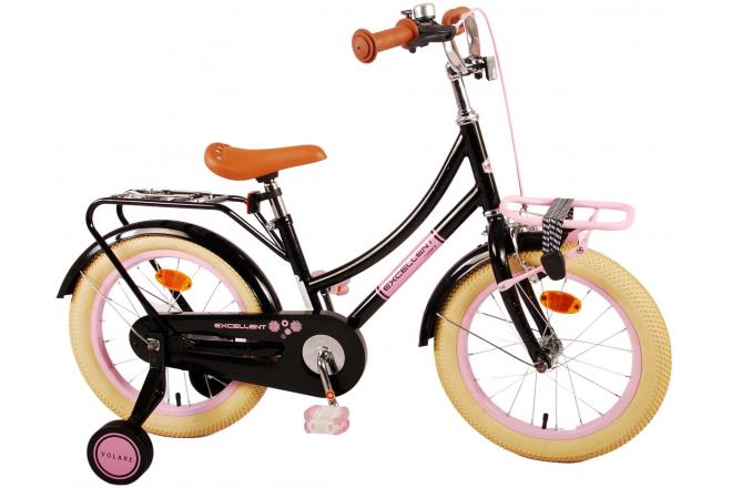 Volare Excellent Kinderfiets - Meisjes - 16 inch - Zwart - 95% afgemonteerd