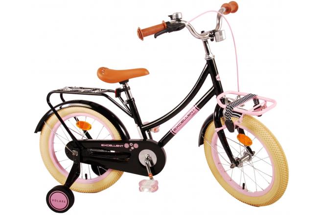 Volare Excellent Kinderfiets - Meisjes - 16 inch - Zwart - 95% afgemonteerd