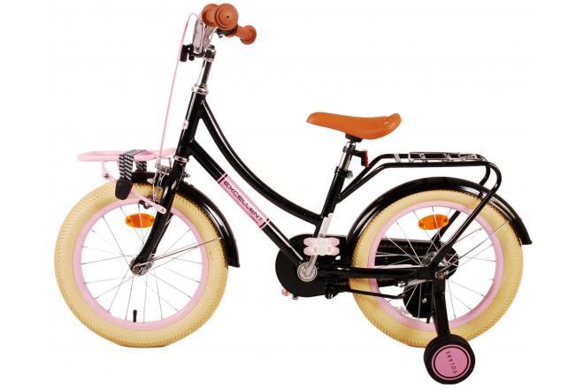 Volare Excellent Kinderfiets - Meisjes - 16 inch - Zwart - 95% afgemonteerd