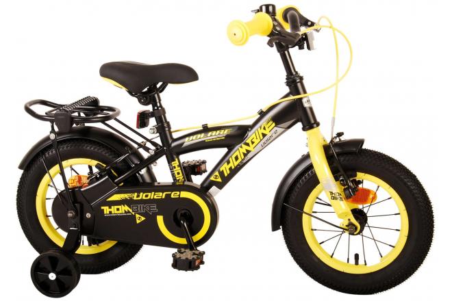 Volare Thombike Kinderfiets - Jongens - 12 inch - Zwart Geel - Twee Handremmen