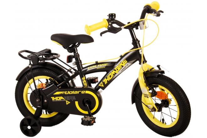 Volare Thombike Kinderfiets - Jongens - 12 inch - Zwart Geel - Twee Handremmen