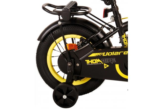 Volare Thombike Kinderfiets - Jongens - 12 inch - Zwart Geel - Twee Handremmen