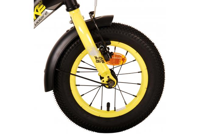 Volare Thombike Kinderfiets - Jongens - 12 inch - Zwart Geel - Twee Handremmen