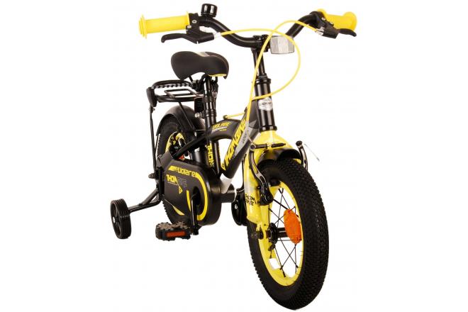 Volare Thombike Kinderfiets - Jongens - 12 inch - Zwart Geel - Twee Handremmen