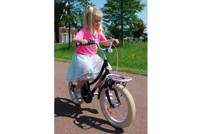 Volare Excellent Kinderfiets - Meisjes - 16 inch - Zwart - 95% afgemonteerd