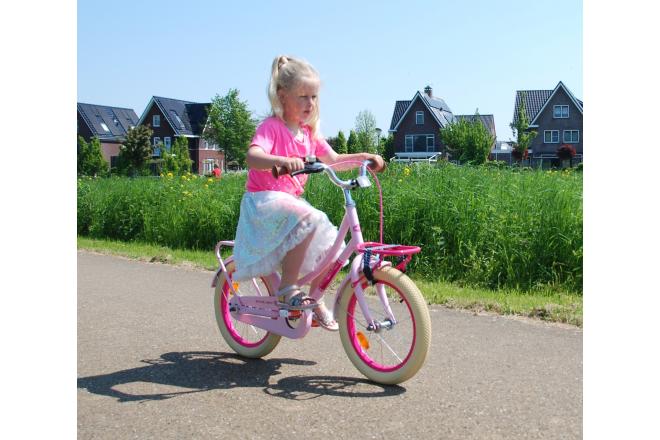 Volare Excellent Kinderfiets - Meisjes - 16 inch - Roze - 95% afgemonteerd