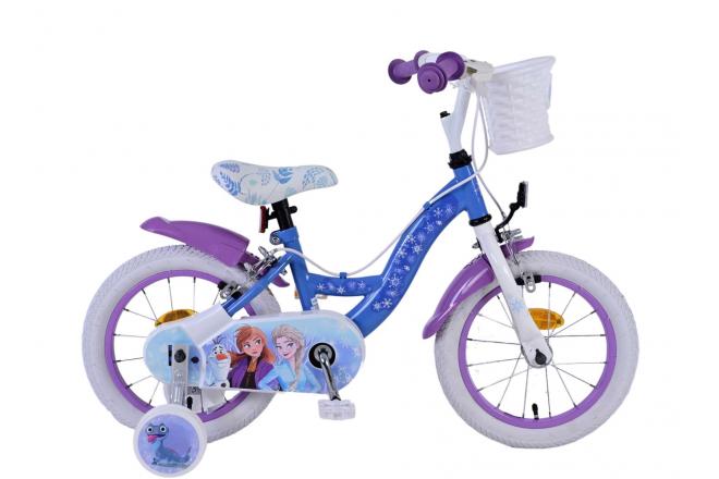 Disney Frozen 2 Kinderfiets - Meisjes - 14 inch - Blauw/Paars - Twee handremmen