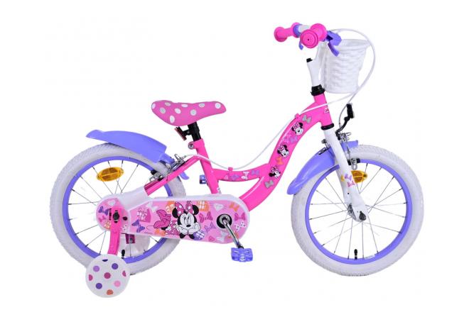 Disney minnie kinderfiets meisjes 16 inch roze twee handremmen afbeelding