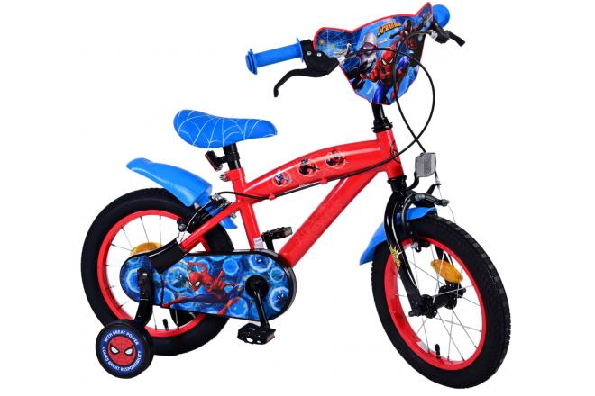 Ultimate Spider-Man Kinderfiets - Jongens - 14 inch - Blauw/Rood - Twee handremmen