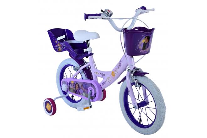 Disney Wish Kinderfiets - Meisjes - 14 inch - Paars - Twee handremmen