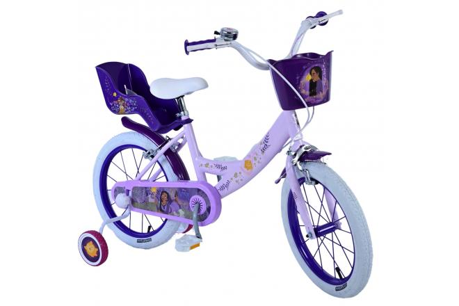 Disney Wish Kinderfiets - Meisjes - 16 inch - Paars - Twee handremmen