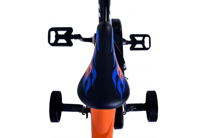 Hot Wheels Kinderfiets - Jongens - 12 inch - Zwart Oranje Blauw - Twee handremmen