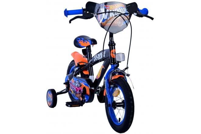 Hot Wheels Kinderfiets - Jongens - 12 inch - Zwart Oranje Blauw - Twee handremmen