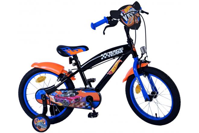 Hot Wheels Kinderfiets - Jongens - 16 inch - Zwart Oranje Blauw - Twee handremmen