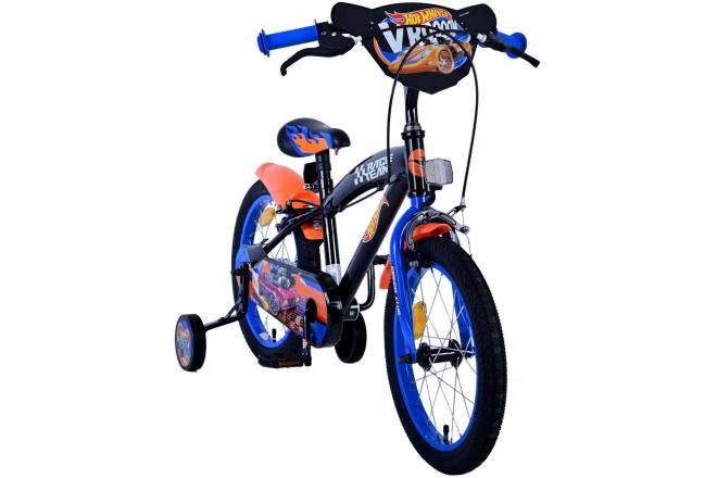 Hot Wheels Kinderfiets - Jongens - 16 inch - Zwart Oranje Blauw - Twee handremmen