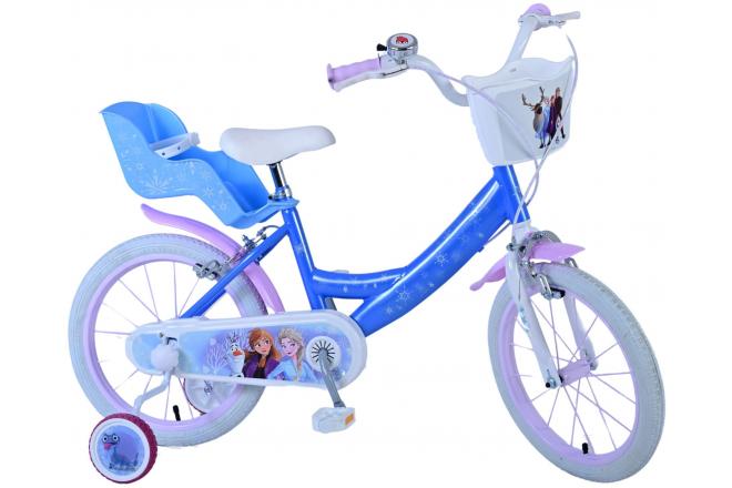 Frozen Kinderfiets - Meisjes - 16 inch - Blauw - Twee handremmen