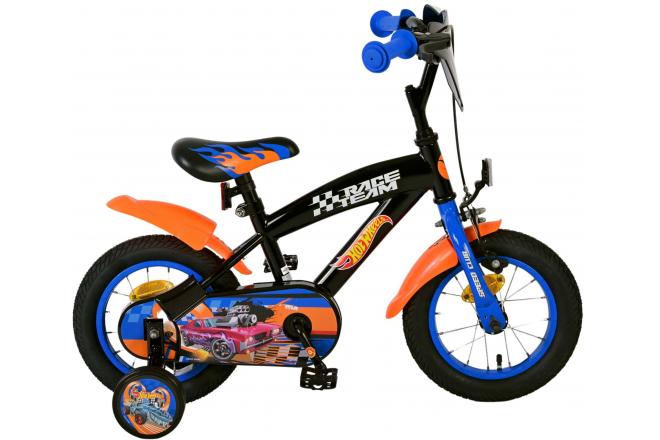 Hot Wheels Kinderfiets - Jongens - 12 inch - Zwart Oranje Blauw