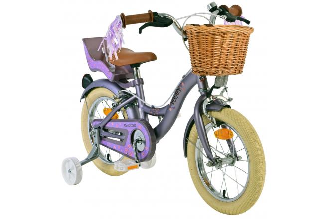 Volare Blossom Kinderfiets - Meisjes - 14 inch - Paars - Twee Handremmen