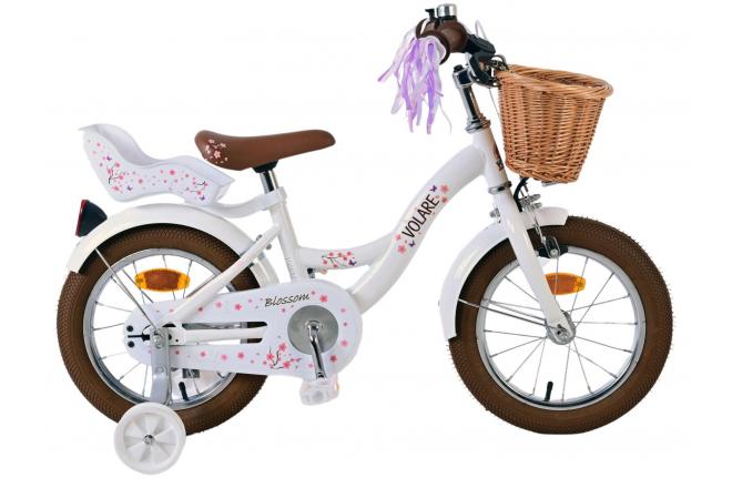 Volare Blossom Kinderfiets – Meisjes – 14 inch – Wit