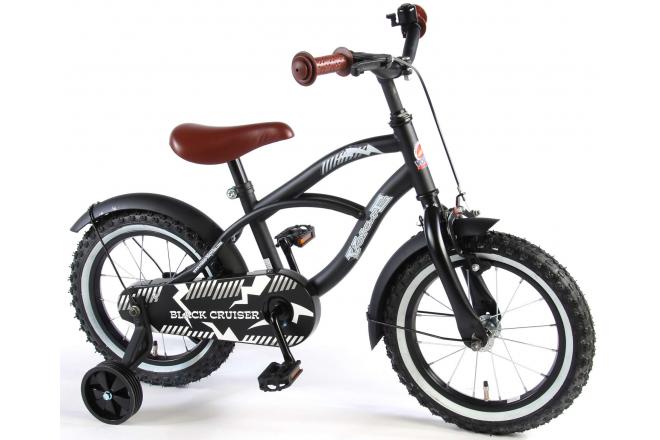 Volare Black Cruiser Kinderfiets - Jongens - 14 inch - Zwart - 95% afgemonteerd