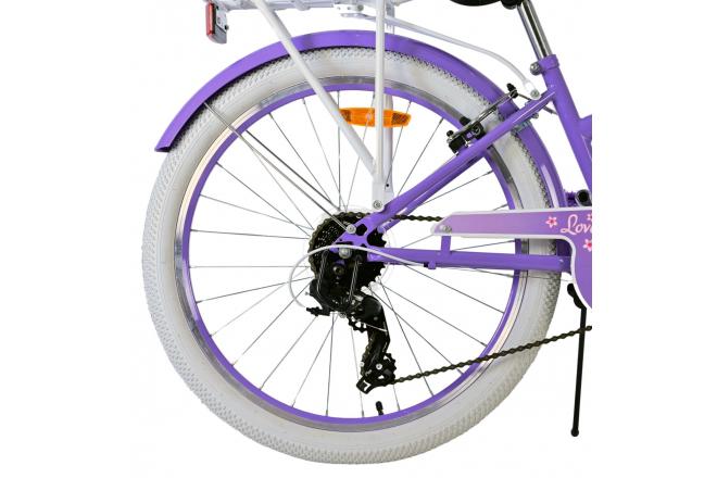 Volare Lovely Kinderfiets - Meisjes - 24 inch - Paars - 7 Versnellingen
