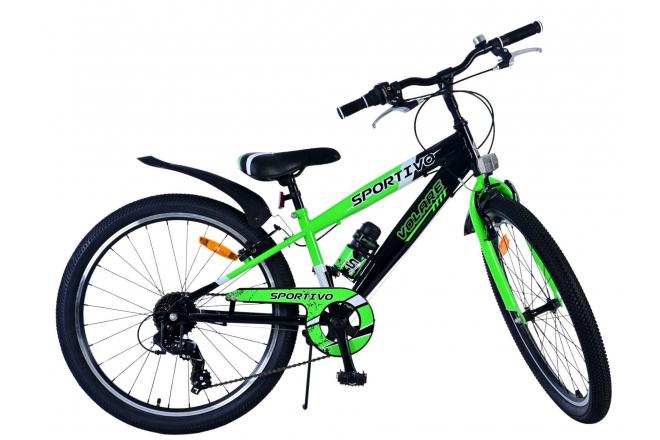 Volare Sportivo Kinderfiets - Jongens - 24 inch - 7 Speed - Zwart Groen