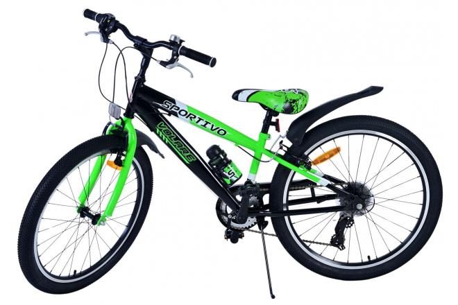 Volare Sportivo Kinderfiets - Jongens - 24 inch - 7 Speed - Zwart Groen