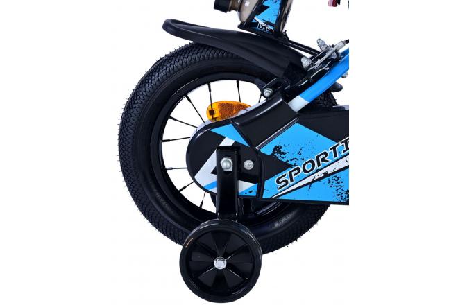 Volare Sportivo Kinderfiets - Jongens - 12 inch - Blauw Zwart - Twee Handremmen