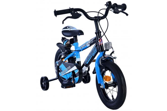 Volare Sportivo Kinderfiets - Jongens - 12 inch - Blauw Zwart - Twee Handremmen