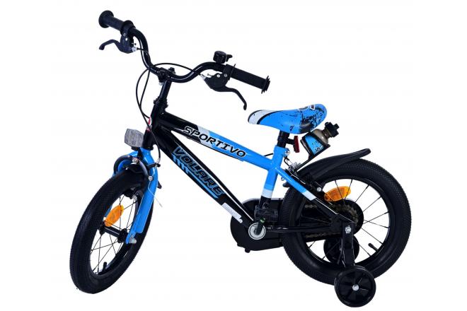 Volare Sportivo Kinderfiets - Jongens - 14 inch - Blauw Zwart - Twee Handremmen